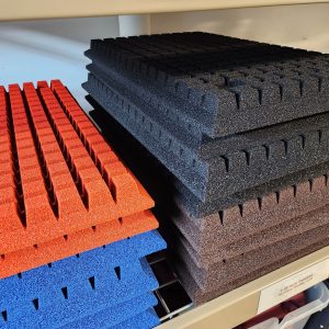 JBL L100 Black, Russet Brown, Ultra Blue Quadrex Foam Inserts With JBL Metal Badges & Install Kit (cheesecloth & glue).