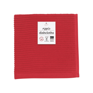 Danica Ripple Red Dishcloths: Set of 2