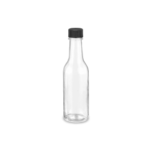 Glass Woozy Bottles: 5 oz. Black Cap