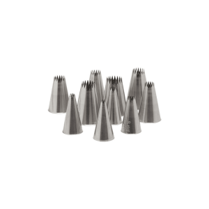 Ateco 10-Piece Stainless Steel French Star Piping Tip Decorating Set