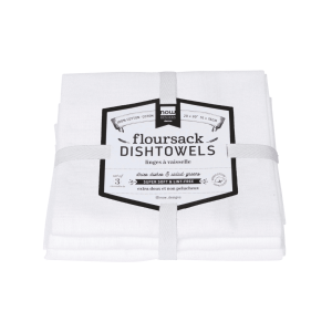 Danica White Flour Sack Dishtowels: Set of 3