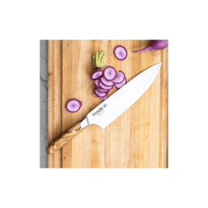 MADE IN Chef's Knife with Olive Wood Handle: 8-in.
