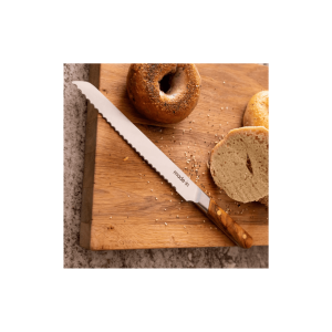 MADE IN Bread Knife with Olive Wood Handle: 9-in.