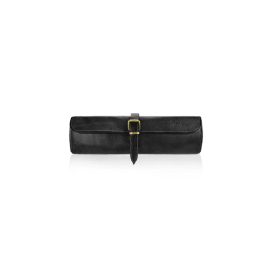 Boldric One Buckle Black Leather Knife Bag