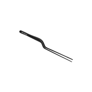 JB Prince Black Offset Fine Tip Tweezer: 7.8-in.