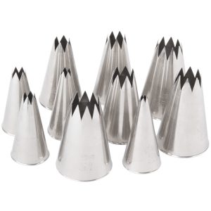 Ateco10-Piece Stainless Steel Open Star Piping Tip Decorating Set