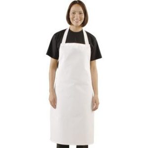 White Bib Apron No Pocket