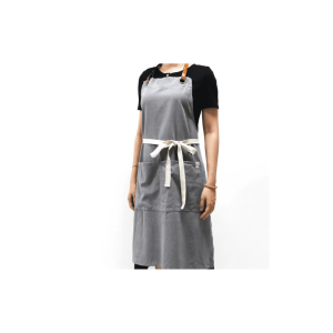 Chef's Satchel Leather Strap Apron: Ash